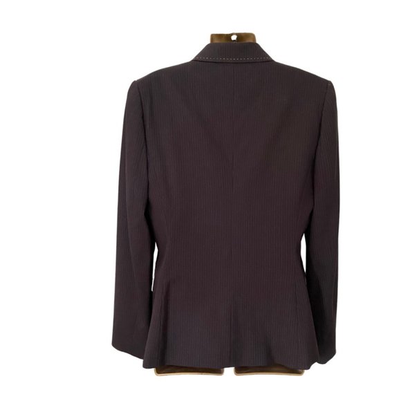 Elie Tahari Light Wool Casual Business Suit | Brown Black with Pink Accents - Picture 2 of 16